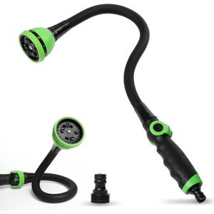 BicycleStore Watering Wand, Bendable 27inch Garden Hose Wand with 10 Adjustable Spray Patterns and Thumb Flow Control, Long Hose Nozzle Sprayer for Hanging Baskets, Shrubs, Garden and Lawn