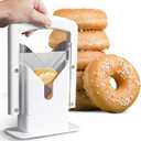 Cheer Collection Guillotine Style Bagel Slicer with Safety Shield - Sharp Serrated Stainless Steel Blade for Cutting Bagels - Fits Bagels up to 2" Thick and 4.5" Diameter