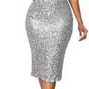 VERWIN Sequins Dress Sleeveless Bodycon Dress V Neck Sparkly Midi Dress Backless Halter Dress Party Cocktail Evening Dress M