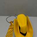 FOCUSOUL Man in Yellow Hat Costume Accessories Pointy Hat Polka Dot Tie Stuffed Monkey Halloween Cosplay Set