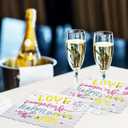 2 x LeZakaa 50Pcs Wedding Napkins-Love,Laughter,Happily Ever AfterLettering Gold Foil Design 3 Ply Disposable Paper Napkin Bridal Shower Tableware Party Supplies for Wedding, Engagement-6.5x6.5" Folded