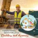 5 x Excavator Christmas Ornament 2025, Heavy Equipment Gifts for Construction Workers, Ceramic Ornament for Christmas Decorations, Unique Excavator Gifts for Men Boys Girls