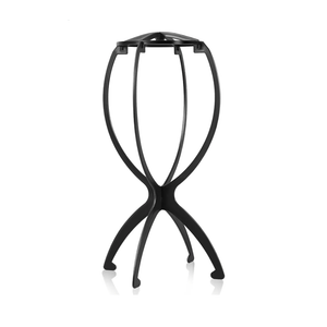 Obeoby Wig Stand, Portable Wig Holder Wig Head Stand for All Wigs Travel Wig (Black)