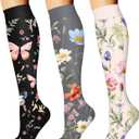 Laite Hebe 3 Pack Compression Sock-Compression Sock For Women and Men Circulation -Best for Running,Athletic Sports (Small-Medium)