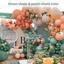 Sage Green Peach Balloon Arch, Double Stuffed Dusty Green Pastel Orange Blush Nude Matte Balloon Garland Kit for Baby Shower Birthday Bridal Wedding Easter Party Decoration