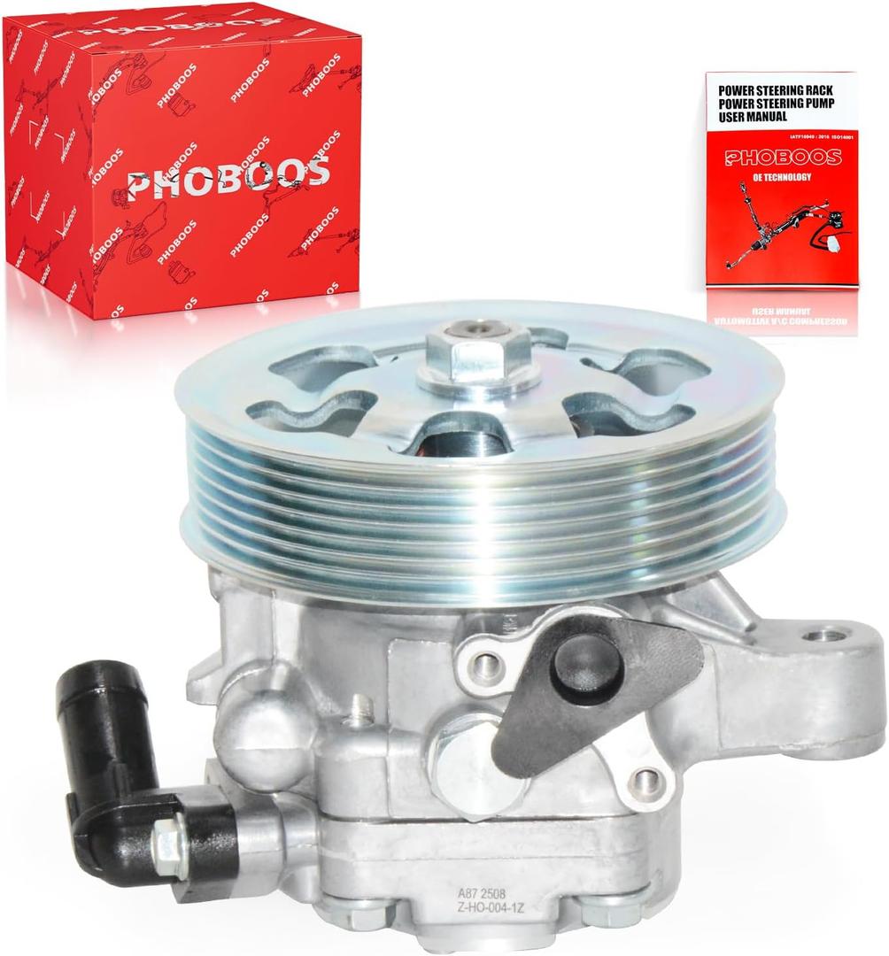 PHOBOOS Power Steering Pump Compatible with Acura & Honda, CRV 2002-2011, Accord 2006-2007, Element 2006-2011; TSX 2002-2006, RSX 2006-2008, L4 2.4L, Ref.215419