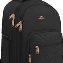 MATEIN Rolling Backpack for Women, 17 inch Water Resistant Wheeled Laptop Backpack, Large Carry On Luggage Travel Backpack with Wheels, Trolley Suitcase Business Overnight Roller Bag for Adults, Black