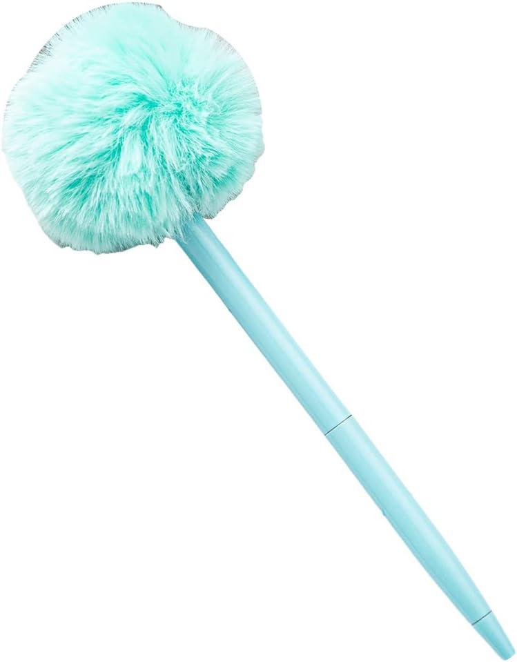 Cute Fluffy Pom Pom Pen,Plush Pompom Ball Ballpoint Pen Metal Pen Journal Pen for Kids Adult Gifts