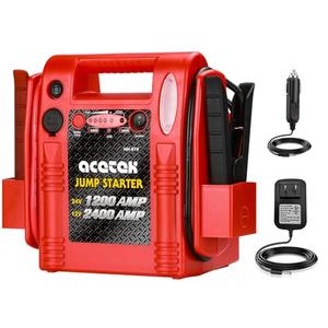 12V / 24V Jump Starter, acetek 2400/1200 Peak Amp Battery Jump Starter for Truck Car Tractor Excavator, Heavy Duty Jump Box Battery Pack with USB and DC Output