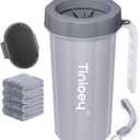 Paw Cleaner with Handle for Large Dogs - Effectively Cleans Muddy Paws and Feet for Dogs & Pets (Gray)