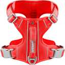 BARKBAY Dog Harness No Pull with ID Tag Pocket - Heavy Duty, Reflective, Easy Control for Large Dogs(Red,L)
