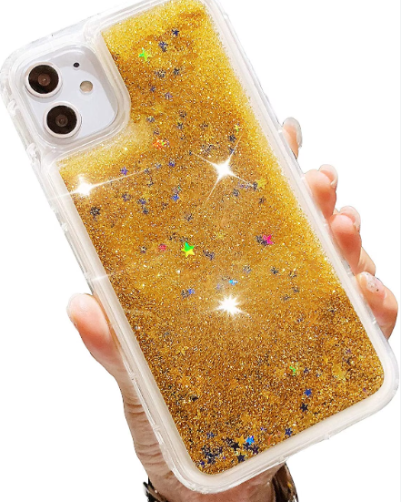 Compatible with iPhone 11 Pro Max Case, Women Glitter Shells Foil Sparkle Hard Back Cover with TPU Bumper Protective Phone Bling Case for iPhone 11 Pro Max 6.5'' (Multi-Colored)