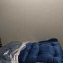 Lazy Chair with Folding Ottoman Modern Large Accent Chair,Contemporary Lounge Leisure Sofa Chair with Armrests Upholstered Sofa Armchair Reading Chair for Bedroom,Dorm & Office(Navy-f)