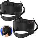 SARISUN Airplane Pillow, Travel Pillows for Airplanes with Sleep Eye Mask, 360 Airplane Pillow for Long Flights, Car Road Trip, Car Headrest, Stop Bobblehead, Combo with Chin Strap,2-Pack Black