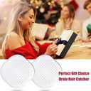 Hair Drain Catcher, Square Drain Cover for Shower Silicone Hair Stopper with Suction Cup,Easy to Install Suit for Bathroom,Bathtub,Kitchen 2 Pack (White)