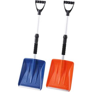 YEITSNOW Kids Snow Shovel Snowman Maker Portable Snow Removal Winter Emergency Tools for Car Driveways Use with Extendable Handle Foam Grip Aluminum Wear Strip