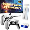 2026 Upgraded Retro Gaming Console Stick, Video Games Stick Built-in 23 Emulators Console Projector, 40000+ Game System with 4K HDMI, Plug and Play TV Video Game Stick with Controllers (Light White)