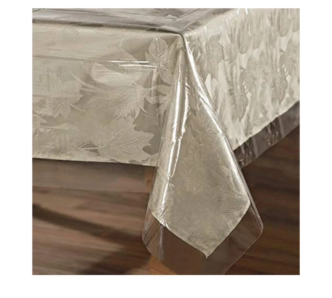 Clear Plastic 100% Waterproof Tablecloth - 70 x 120 Inch - Vinyl PVC Rectangle Table Cloth Protector Oil Spill Proof Wipe Clean Table Cover for Dining Tables, Parties & Camping, Crystal Clear