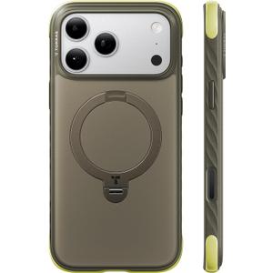 TORRAS Q3 Rugged for iPhone 17 Pro Case with 360 Rotating Magnetic Stand, Fit for MagSafe, 16FT Mil-Grade Drop Protection, Side Anti-Slip Grip, Camera Control Button, Microfiber Lining, Moss Green