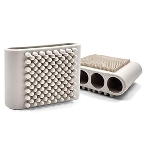 1PCS Silicone Body Scrubber Exfoliator- Bath Loofah & Sponges Alternative 4-Finger Non-Slip Grip Face & Scalp Scrubber for Sensitive Skin Body Brush for Men & Women (Light Grey)