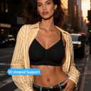 OEAK Bralettes for Women No Padding Comfortable Wireless Bras Seamless Bralette No Underwire Bra Cute Everyday Tshirt Bras (Black)
