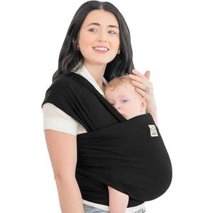 KeaBabies Baby Wrap Carrier - All in 1 Original Baby Carrier Newborn to Toddler Sling, Easy to Wear, Hands Free Bonding, Lightweight, Breathable Infant Wraps (Trendy Black)