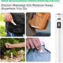 Electric Massage Itch Reliever,2-in-1 Itch Relief with USB Rechargeable 3 Kinds of Temperature and Vibration,Fast Itch Relief with Summer Outdoor Gadget (White)