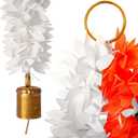 Toran Bandanwaar Artificial Flower Garland for Wall Door Hanging Home Temple Festival Wedding Function Party Decoration Dcor and Gifting (White and Orange)