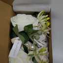 Ling's moment 2pcs Homecoming Wrist Corsage Artificial Flowers, Girl/Mother Corsages Wristlet Decor for Prom/Wedding/Anniversary, Etc. White Ivory