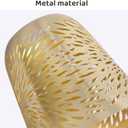 4 Pack Pendant Light Shade, Etched Chrysanthemum Metal Lampshade, 1-5/8" Fitter, 5.12" Height, 6" Diameter, Fits for Lamp Shade Ceiling Fan Light Covers Replacements, Electroplated Bronze Inside Gold