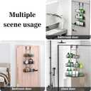DAOYA Over the Door Shower Caddy Hanging, 3 Tier Adjustable Shower Organizer with Soap Holder, Rustproof Bathroom Shelves Hanging on the Bathroom Glass Door, Matte Black