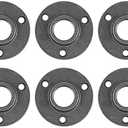 10 Pack 3/4 inches Malleable Cast Iron Pipe Flange, Industrial Pipe Flanges for Threaded Black Pipes and Fittings, DIY Steampunk Industrial Vintage Style.