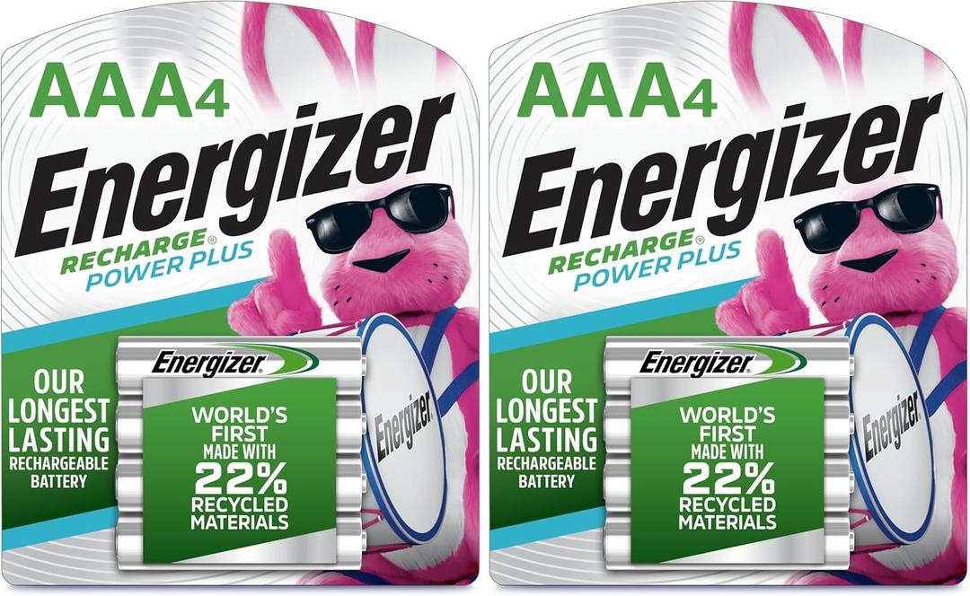 Energizer Rechargeable AAA Batteries, Recharge Power Plus Triple A Battery Pre-Charged, 4 Count (Pack of 3)