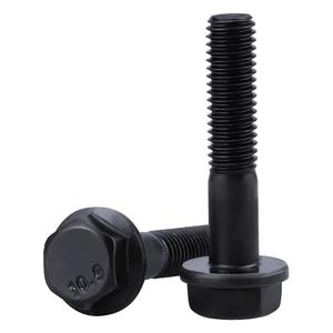 M10-1.5 x 40mm Flanged Hex Bolts Screws, 10.9 Grade Alloy Steel Hexagon Flange Bolts for Machinery Automotive, Black Oxide Finish, Partial Thread, 10 PCS