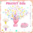 3 Pcs Daisy Birthday Party Decorations Pastel Rainbow Table Centerpieces Macaron Flower Model Foil Spray Table Decor Floral Metallic Burst Centerpiece for Birthday Shower Wedding Supplies