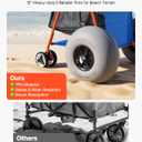 VEVOR Beach Cart with Large Wheels for Sand, 165 lbs Load Capacity, Heavy Duty Folding Beach Wagon with 12" Balloon Wheels, Insulated Cooler Bag, Umbrella Holder, Holds 4 Chairs for Camping & Fishing