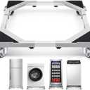 WBD WEIBIDA Upgraded Stainless Steel Washing Machine Dolly Cart, 700lbs Furniture Carts with lockble Wheels, Adjustable Mobile Roller Fridge Stand Base for Washing Machine, Dryer, Refrigerator