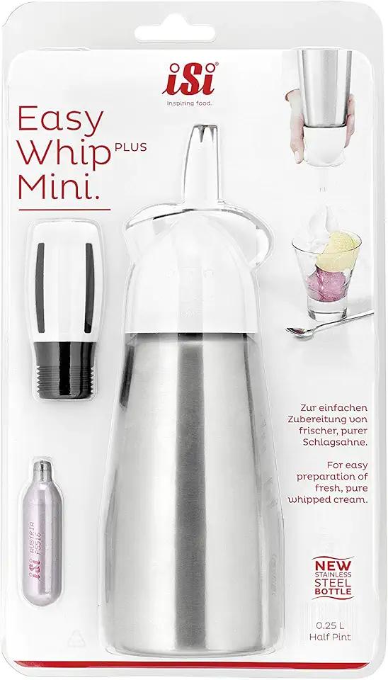 iSi Mini 013455 Whipped Cream Maker, White, Stainless Steel, 1/2 Pint, White