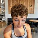 Pixie Cut Wigs for Black Women, Dark Brown Short Layered Curly Human Wigs With Bangs 150% Density Wear Go Glueless Wig for Daily Natural Looking(#4, 6 inch)