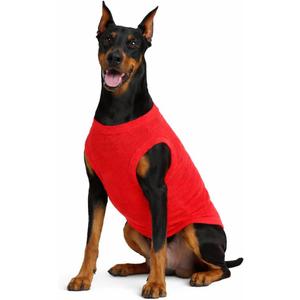 Lovelonglong 2019 Summer Pet Clothing, Dog Clothes Blank T-Shirts Ribbed Tanks Top Thread Vests for Large Medium Small Dogs 100% Cotton Red L-XL