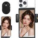 5'' Upgraded Selfie Monitor Screen for iPhone, Portable Back Camera Monitor with Strong Magnetic Phone Clip, Low Latency, Remote Control, Compatible with iPhone & Android for TikTok YouTube (Black)