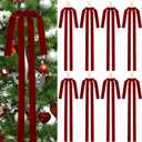 Lavwix 8Pcs Burgundy Long Velvet Ribbon Bows,24x15 Inch Large Bow Christmas Ornaments for Xmas Tree, Wreath, Garland, Swag, Staircase, Fireplace, Door, Holiday Indoor Outdoor Home Decor