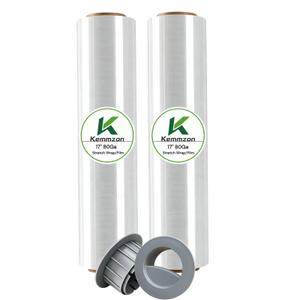 18" x 1500 Ft Heavy Duty Stretch Shrink Wrap with Handle, 80 Gauge, 4 Pack