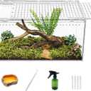 Reptile Growth Reptile PC Terrarium,Tarantula Enclosure,Spider Tank with Magnetic Button.16"x10" x 8" Lizard Enclosure,Reptile Breeding Tank for Insect,Fish,Tarantula,Hermit Crab,Small Bearded Dragon