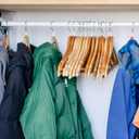 AMKUFO Wooden Hangers 20 Pack Wood Suit Hangers Non Slip Wooden Coat Hangers with Smooth Fnish Cut Notches 360 Swivel Hook Clothes Hangers for Jeans Pants Jackets Shirts Dresses, Natural