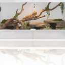 120 Gallon Bearded Dragon Tank, 48 x 24 x 24 Reptile Enclosure with Lockable Sliding Glass Doors and Top Screen Ventilation for Easy Maintenance
