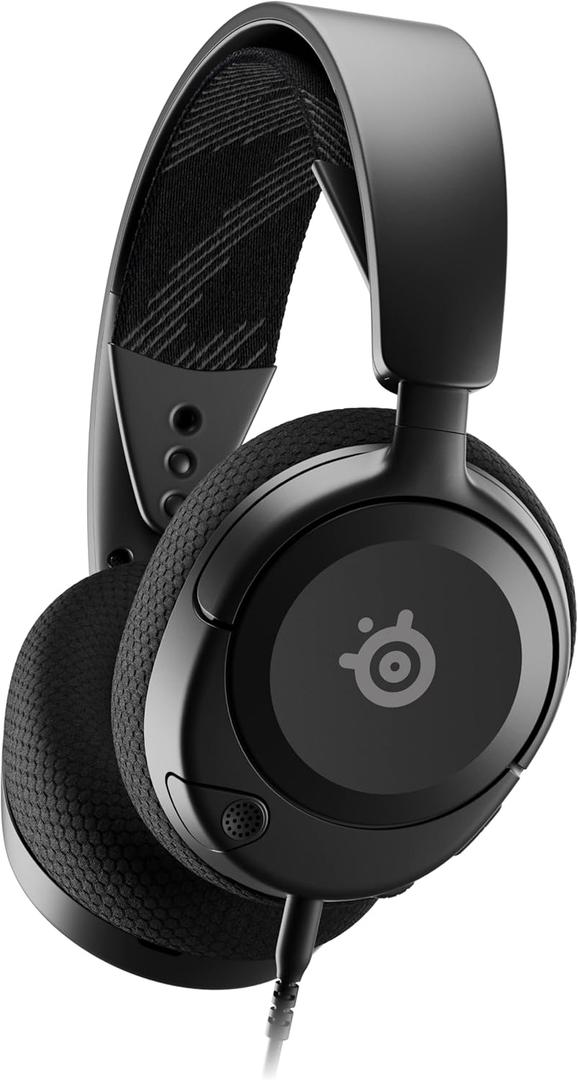 SteelSeries Arctis Nova 1 Multi-System Gaming Headset  Hi-Fi Drivers  360 Spatial Audio  Comfort Design  Durable  Ultra Lightweight  Noise-Cancelling Mic  PC, PS5/PS4, Switch, Xbox - Black (Wired)