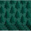 Artoid Mode Xmax Trees Green Christmas Placemats Set of 4, 12x18 Inch Soft Plush Faux Fur Wool Holiday Winter Table Mats for Party Kitchen Dining Decoration