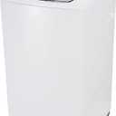BLACK+DECKER 0.9 Cu. Ft. Portable Washer, 6.6 lb. Capacity Washing Machine for Homes & Apartments, 5 Wash Cycles, Quick Connect Sink Adapter and Drain Hose Included, Transparent Lid, BPWM09W, White