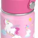 OISIZ Kids Water Bottle with Straw Lid 10oz, Vacuum Insulated 316 Stainless Steel Water Bottles for Kids for School, Leakproof Water Bottle, BPA Free and Keep Cold for 24 Hours (unicorn)